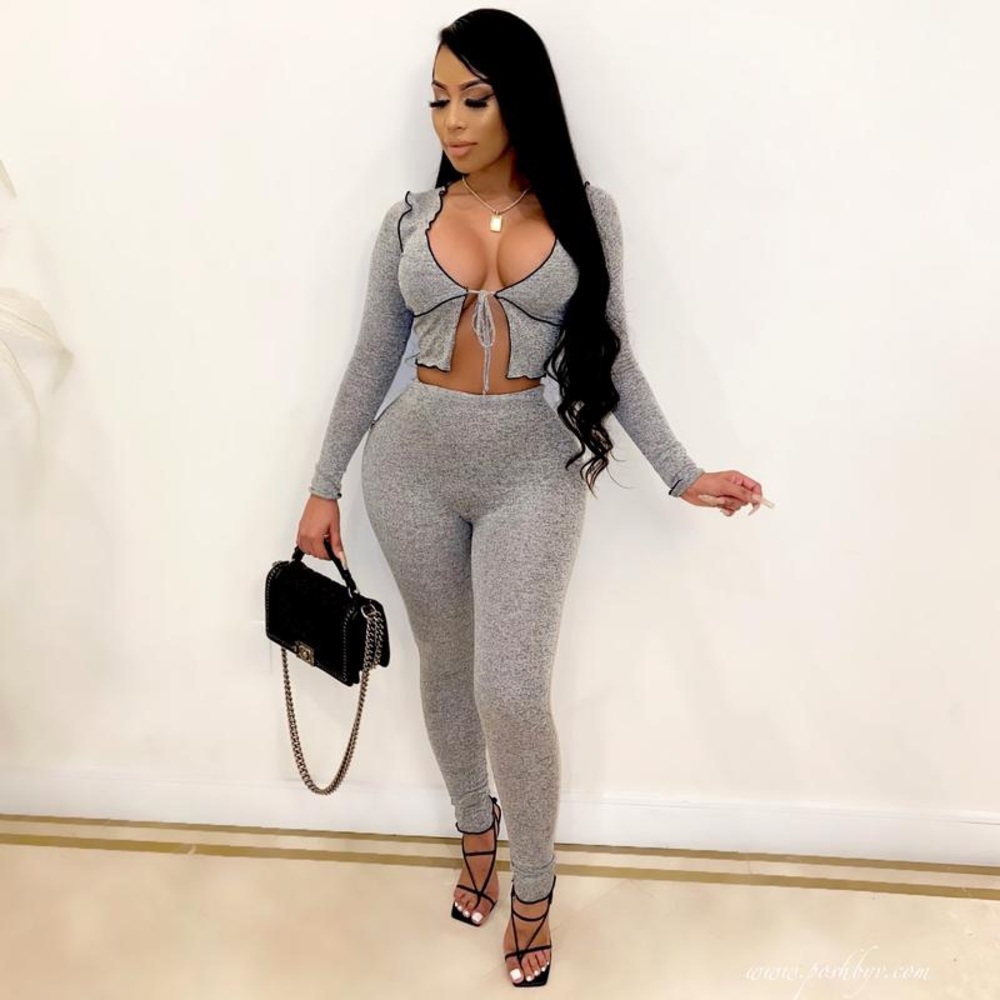 Charcoal grey two piece set. Size medium, new